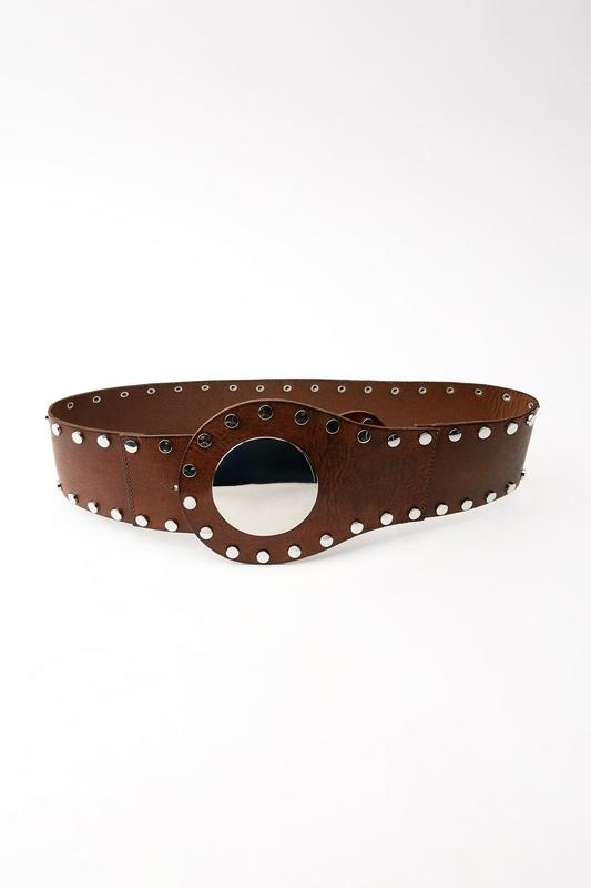 STUDDED LEATHER CORSET BELT