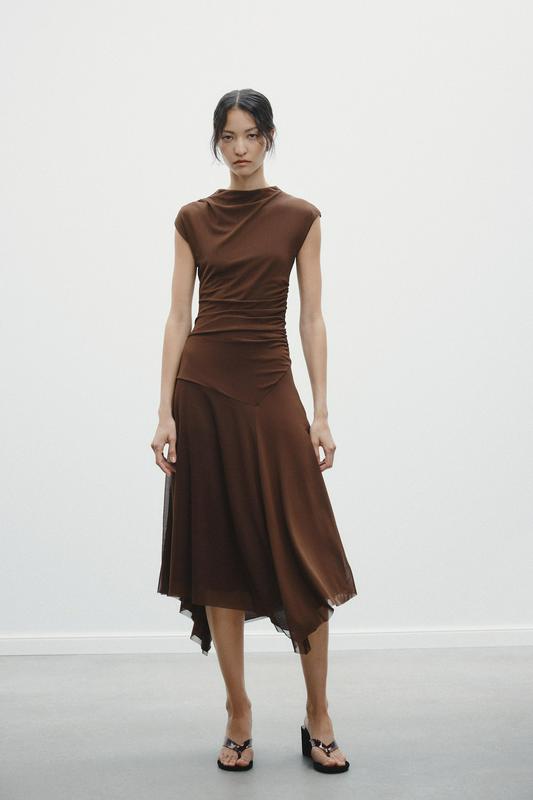 GATHERED TULLE DRESS