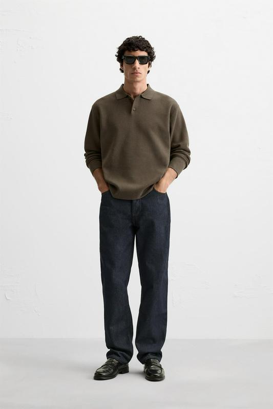 VISCOSE BLEND KNIT POLO SHIRT