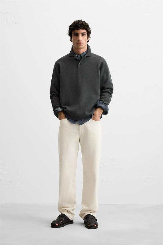 VISCOSE BLEND KNIT POLO SHIRT