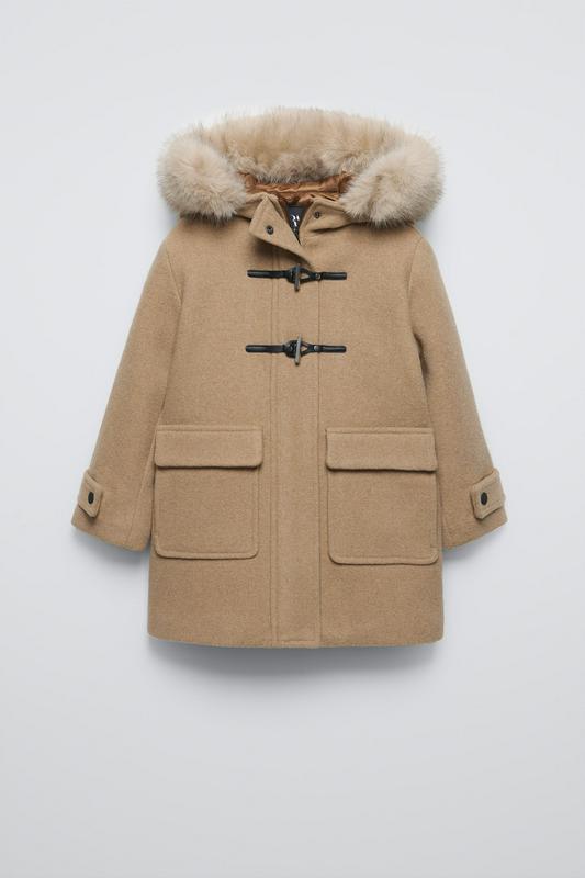 WOOL BLEND DUFFLE COAT WITH TOGGLES